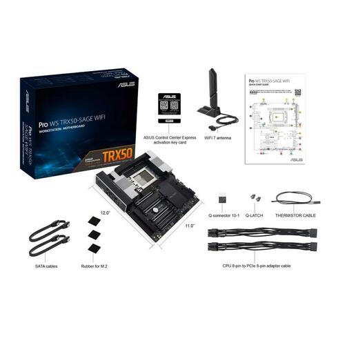 Asus Pro WS TRX50-SAGE WIFI bundkort (AMD STR5, TRX50, ATX)