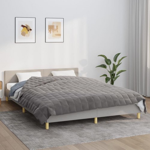 Tyngdetæppe 200×220 cm - 13 kg, grå stof