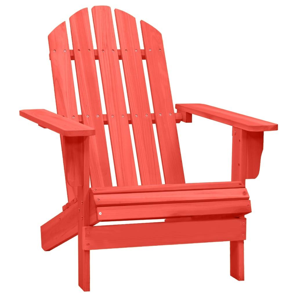 Adirondack-havestol massivt grantræ rød