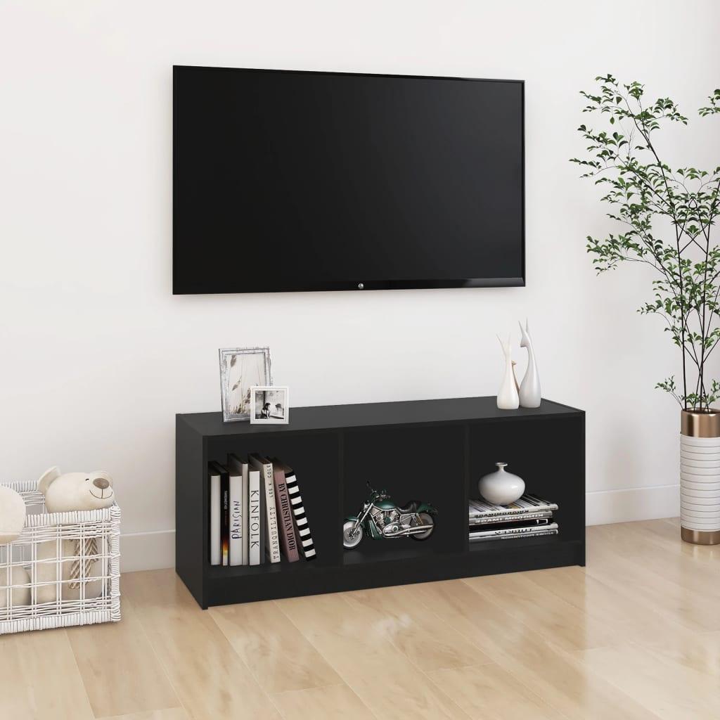 Tv-skab 104x33x41 cm massivt fyrretræ sort
