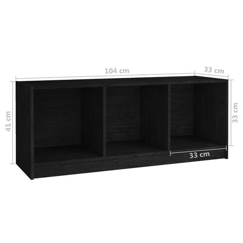 Tv-skab 104x33x41 cm massivt fyrretræ sort