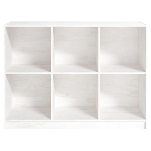 Bogreol 104x33x76 cm massivt fyrretræ hvid