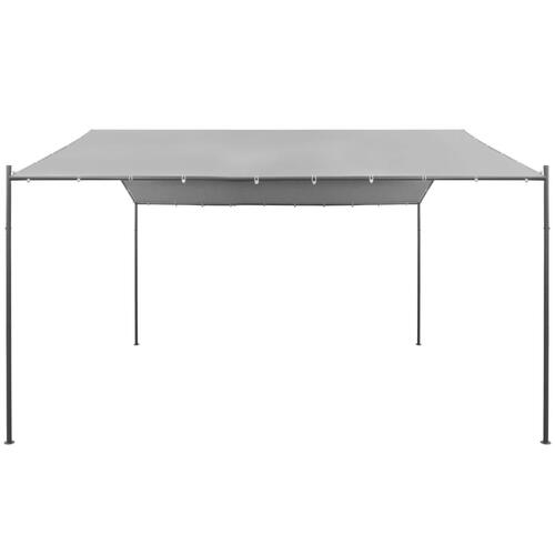 Havepavillon stål 400 x 400 x 260 cm antracitgrå