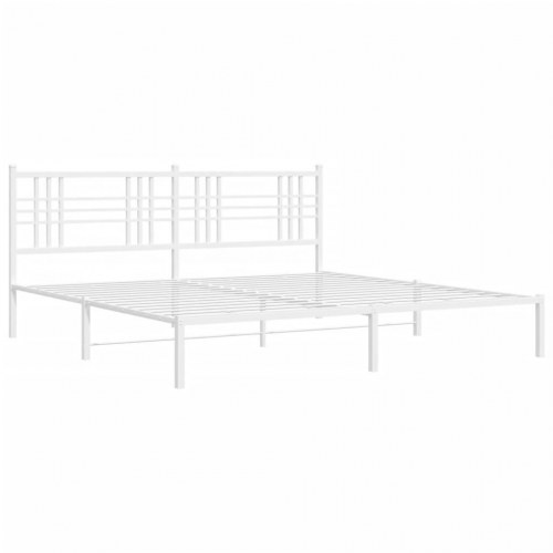 Sengeramme med sengegavl 180x200 cm metal hvid