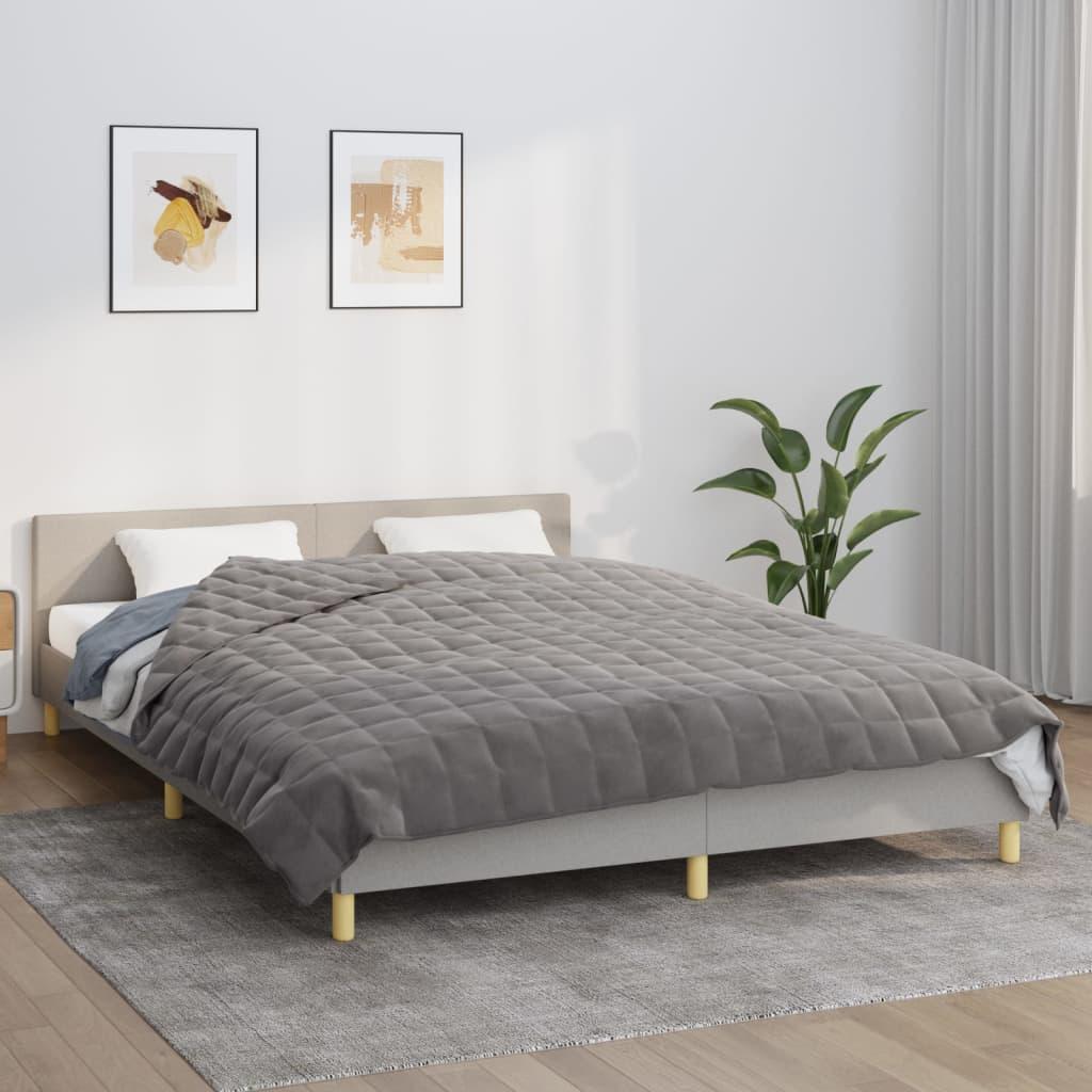 Tyngdetæppe 200x220 cm 9 kg stof grå