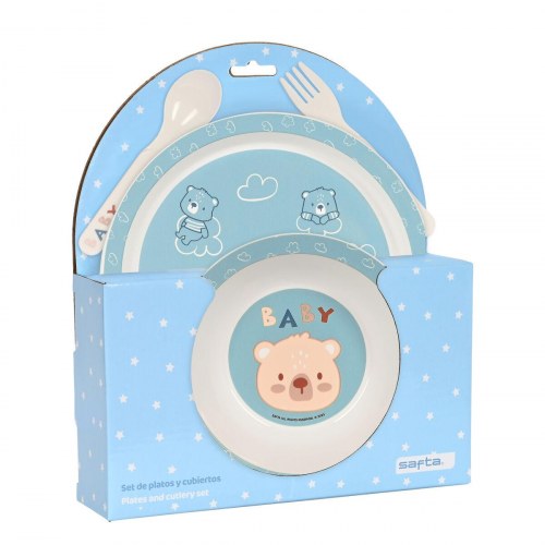 Safta børneservice sæt - Baby Bear, blå (4 dele)