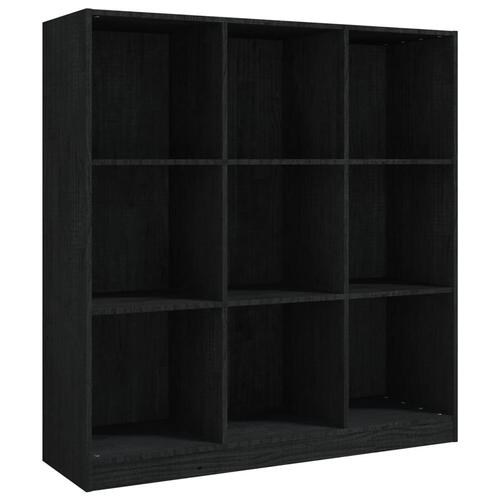 Bogskab/rumdeler 104x33,5x110 cm massivt fyrretræ sort