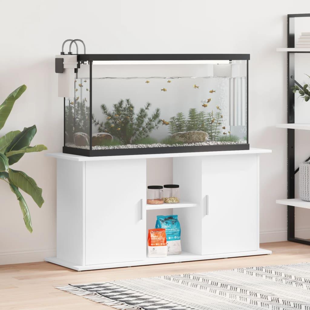 Akvariebord 121x41x58 Konstrueret Træ Hvid
