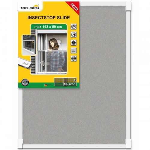 Schellenberg moskitonet med ramme, forlængbar - Hvid 50 × 142 cm (glasfiber)