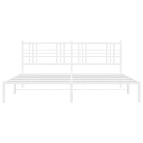 Sengeramme med sengegavl 200 x 200 cm - hvid