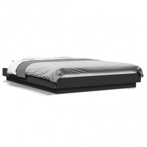Sengeramme med LED-lys 120 x 190 cm - sort