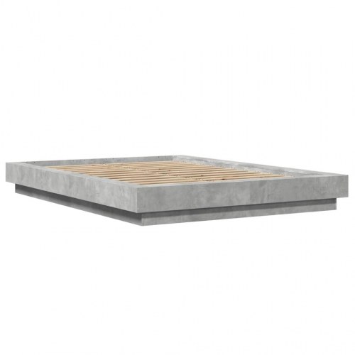 Sengeramme med LED-lys 120 x 190 cm - betongrå