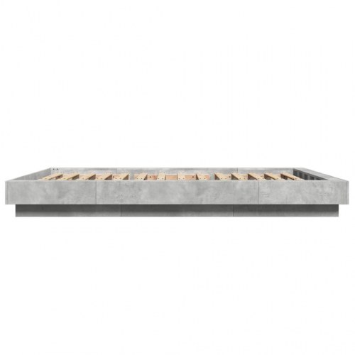 Sengeramme med LED-lys 120 x 190 cm - betongrå