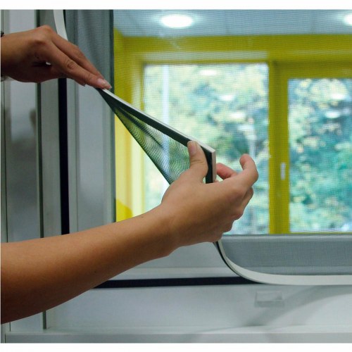 Schellenberg magnetisk myggenet med ramme, glasfiber, hvid 100 x 120 cm