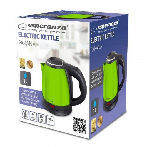 Esperanza EKK128G elkedel 1 l - sort/grøn, 1.350 W