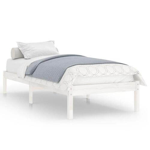 Sengeramme 90x190 cm Single massivt træ hvid