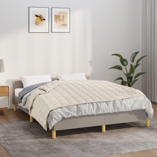 Tyngdetæppe 135×200 cm - 6 kg i bomuldsstof, lys creme
