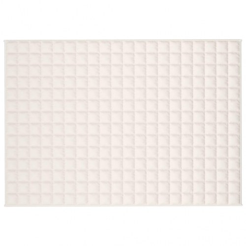 Tyngdetæppe 135×200 cm - 6 kg i bomuldsstof, lys creme