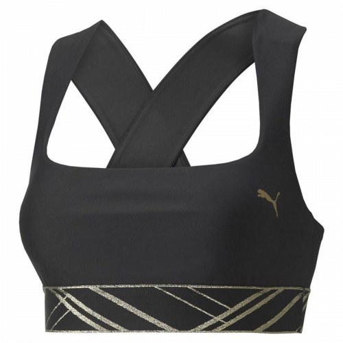 Puma Sports-BH Mid Impact Deco Glam - Sort (XS)