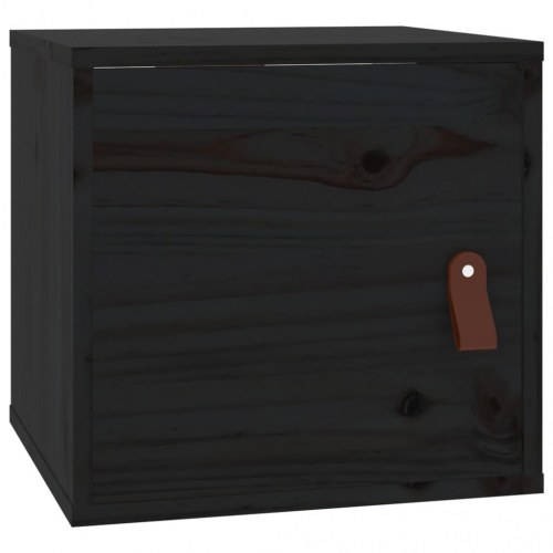 Vægskabe 2 stk. 31,5×30×30 cm i massivt fyrretræ - sort