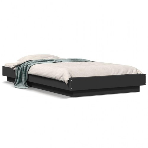 Sengeramme med LED-lys 90 x 200 cm - sort