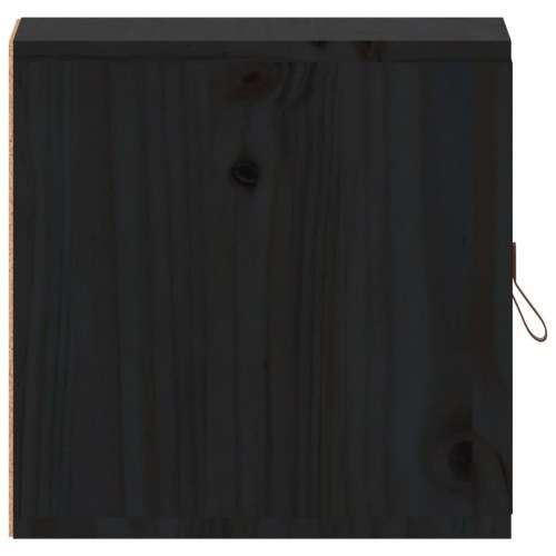 Vægskabe 2 stk. 31,5×30×30 cm i massivt fyrretræ - sort