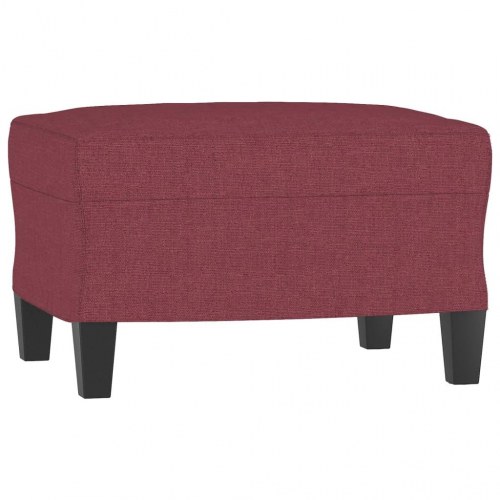 3-personers sofa med fodskammel 198 cm - stof, vinrød