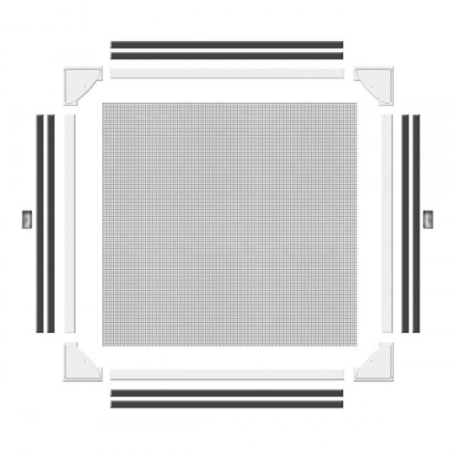 Schellenberg magnetisk myggenet med ramme, glasfiber, hvid 100 × 120 cm