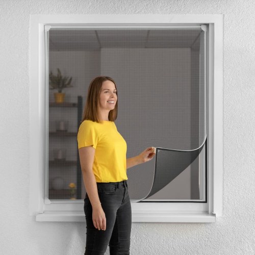 Schellenberg magnetisk myggenet med ramme, glasfiber, hvid 100 × 120 cm