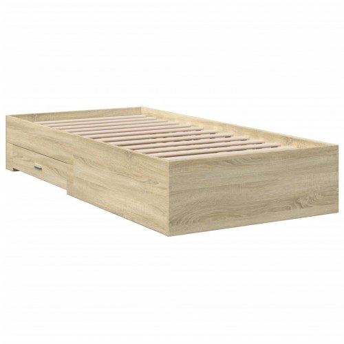 Sengeramme med skuffer 90 x 200 cm - sonoma-eg