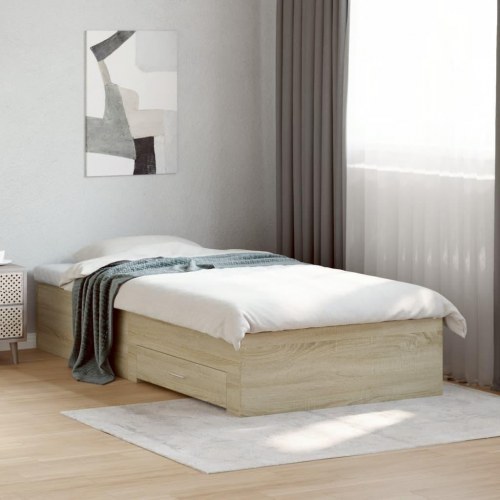 Sengeramme med skuffer 90 x 200 cm - sonoma-eg
