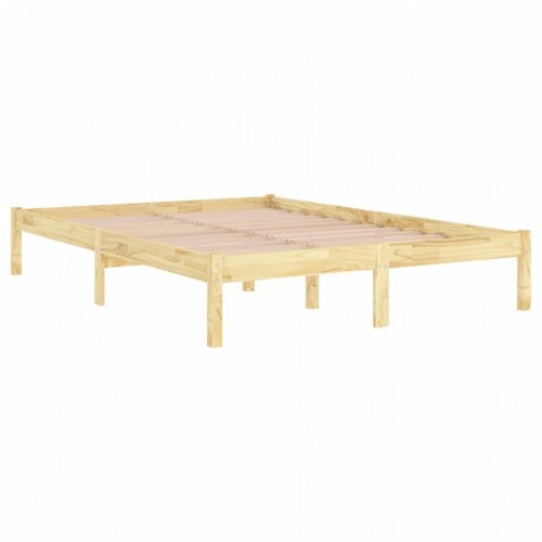 Sengeramme 135 x 190 cm i massivt fyrretræ - ubehandlet