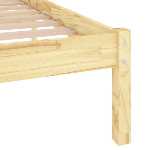 Sengeramme 135 x 190 cm i massivt fyrretræ - ubehandlet