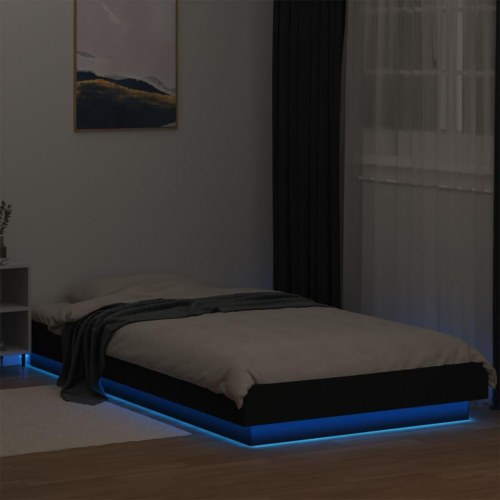 Sengeramme med LED-lys 75 x 190 cm - sort
