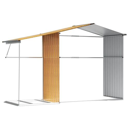 Haveskur 277x192,5x179 cm galvaniseret stål lysebrun