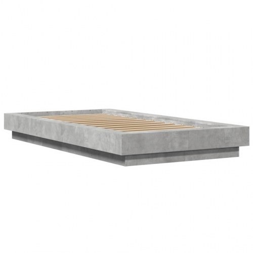 Sengeramme med LED-lys 75x190 cm - betongrå