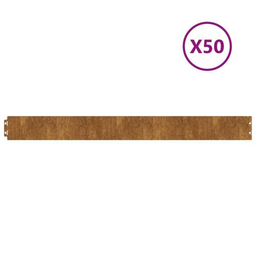 Plænekanter 50 stk. 10x103 cm fleksibel cortenstål