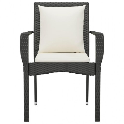 Havestole med hynder 2 stk. polyrattan sort