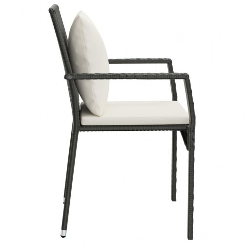 Havestole med hynder 2 stk. polyrattan sort