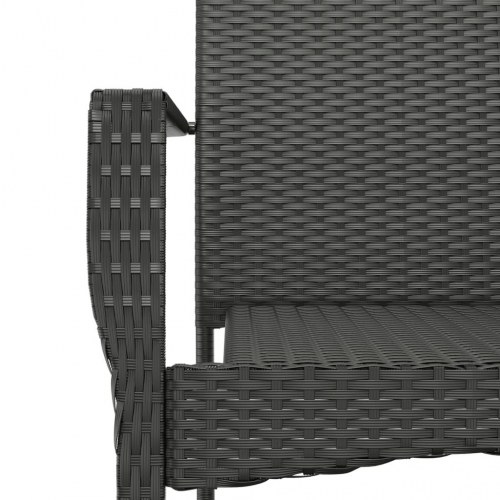 Havestole med hynder 2 stk. polyrattan sort