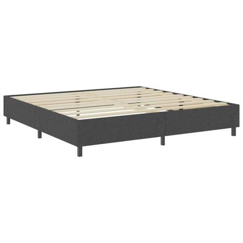 Seng med madras 200x200 cm stof mørkegrå