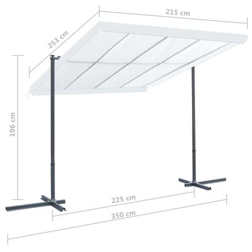 Pavillon vipbart glidetag 350x253x196 cm cremefarvet