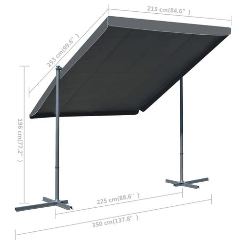 Pavillon vipbart glidetag 350x253x196 cm antracitgrå