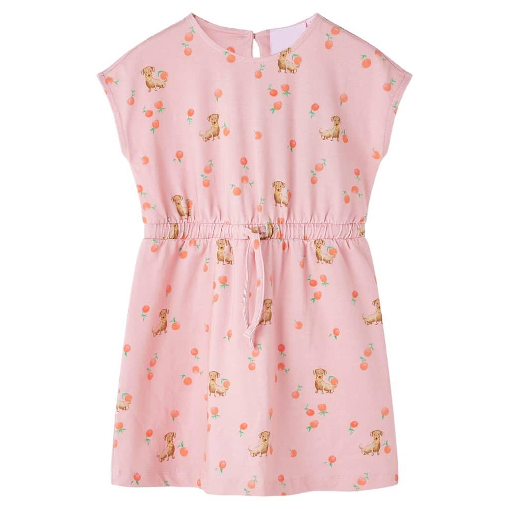 Kjole til børn str. 116 med snor lyserød