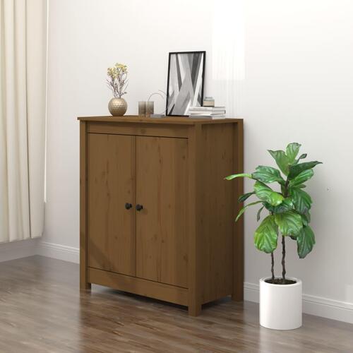 Skænk 70x35x80 cm massivt fyrretræ gyldenbrun