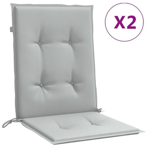 Stolehynder med lav ryg 2 stk. 100x50x4 cm stof lysegrå