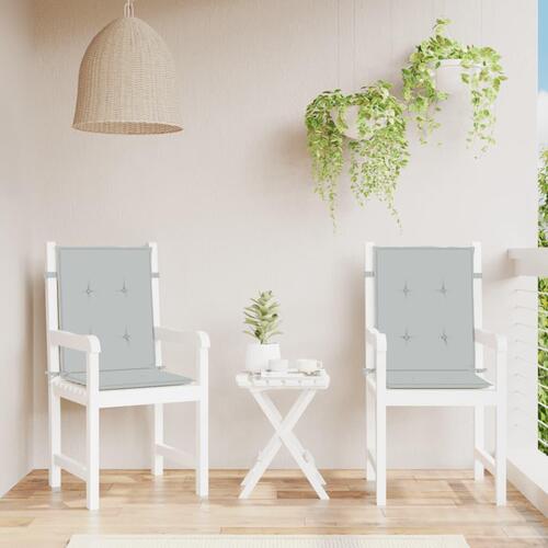 Stolehynder med lav ryg 2 stk. 100x50x4 cm stof lysegrå