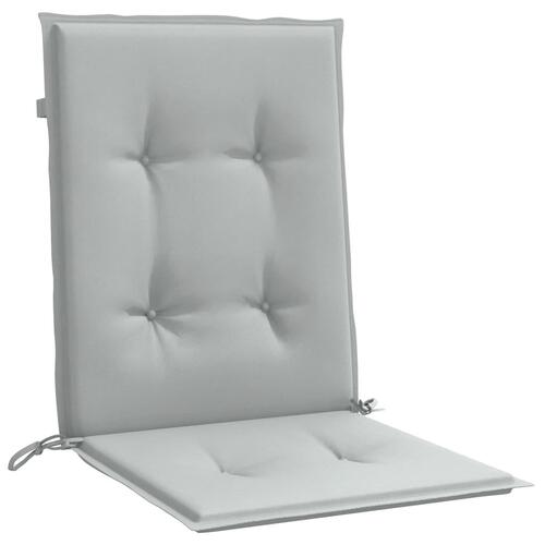 Stolehynder med lav ryg 2 stk. 100x50x4 cm stof lysegrå