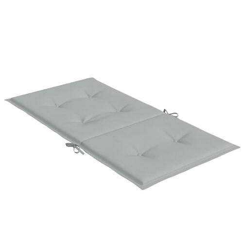 Stolehynder med lav ryg 2 stk. 100x50x4 cm stof lysegrå