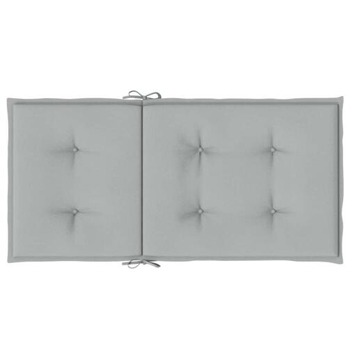 Stolehynder med lav ryg 2 stk. 100x50x4 cm stof lysegrå